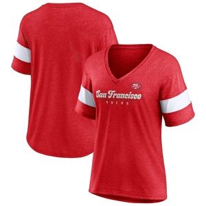 Women's San Francisco 49ers Fanatics Give It All Half-Sleeve V-Neck T-Shirt